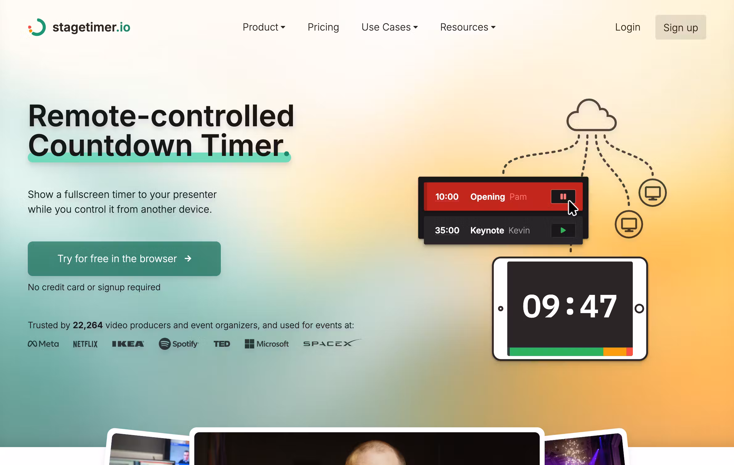 Stagetimer homepage
