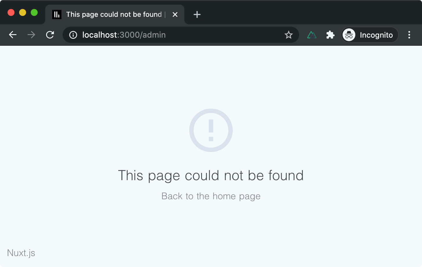 Nuxt default error page