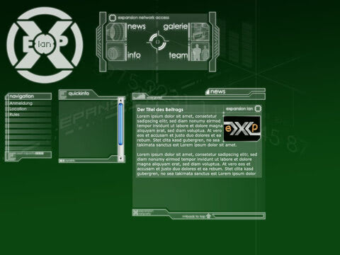 exp lan party page user interface design
