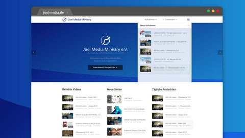 joel media landing page user interface